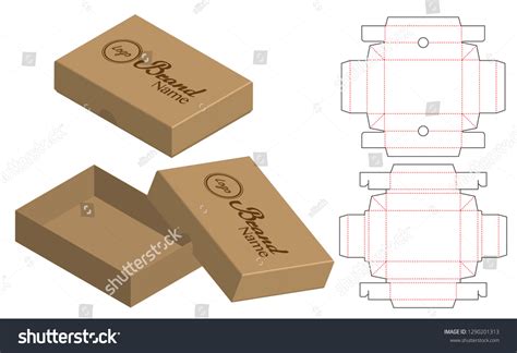 box packaging die cut template design  shutterstock