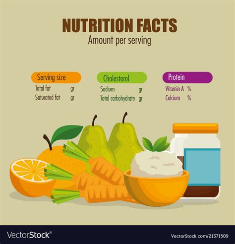 healthy food  nutritional facts royalty  vector