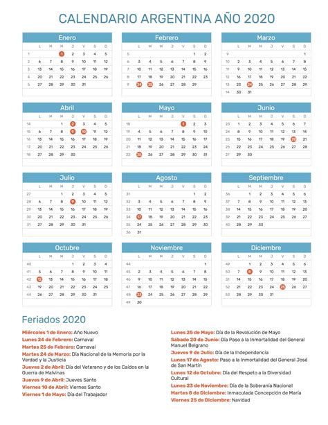 calendario de argentina ano feriados