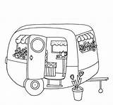 Camper Coloring Pages Trailer Rv Embroidery Caravan Colouring Cute Color Vintage Travel Horse Designs Printable Camping Patterns Getcolorings Getdrawings Print sketch template