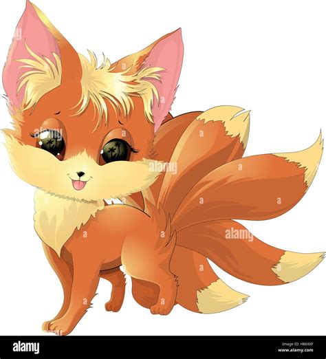 cute fox cartoon stock vector image art alamy