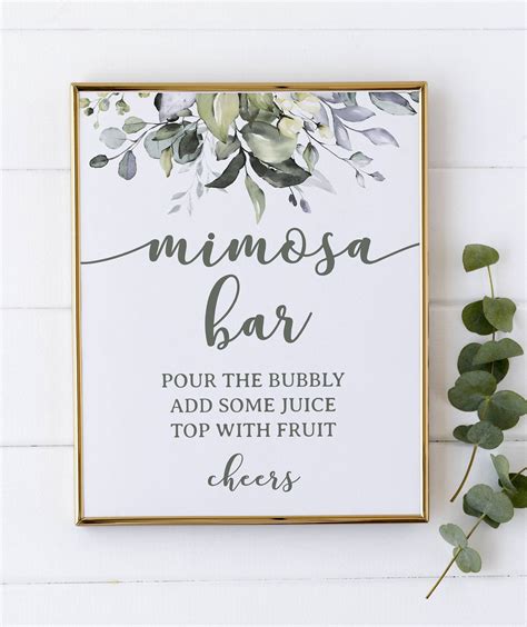 mimosa bar sign printable