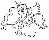 Pony Celestia Mewarnai Mlp Untuk Kuda Poni Unicorn Colorear sketch template