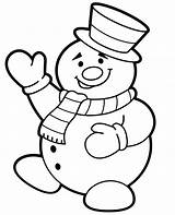 Coloring Snowman Smiled Sheet Print Children sketch template