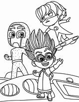 Pj Masks Coloring Pages Printable Characters Kids sketch template