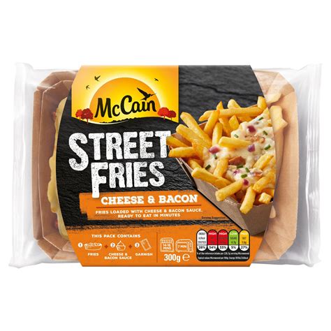 mccain street fries cheese bacon  chips fries iceland foods