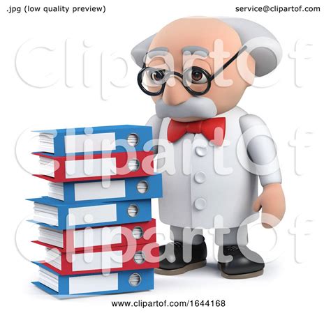 scientist character  pile  files   folders  steve young