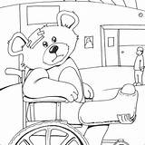 Colouring Teddy Poorly Hopital 3d sketch template
