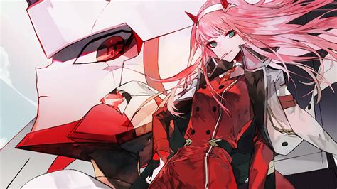 wallpaper anime girls zero two darling in the franxx darling in hot