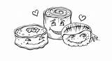 Sushi Coloring Pages Kawaii Cute Drawing Food Wonderstrange Do Template Print Click Getdrawings Then sketch template