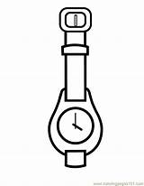Coloring Wrist Watches Template sketch template