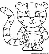 Tigre Tiger Coloring Tigres Cub Tigri Colorare Disegni Malvorlagen Halaman Harimau Bambini Tigers Animais Haiwan Holds Drumstick Kostenlos Mewarna Kertas sketch template