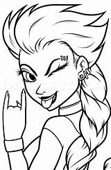 Coloring Pages Elsa Emo Disney Frozen Drawing Punk Rocker Drawings Couple Heart Clipartmag Girl Anime Characters Clipart Body Rock Color sketch template
