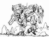 Mech Battletech Robots sketch template