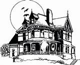 Haunted House Coloring Halloween Drawing Houses Kids Pages Cartoon Mansion Color Clipart Getdrawings Jos Gandos Draw Print Popular Coloringhome sketch template