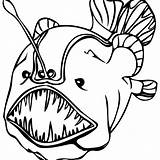 Fish Coloring Pages Angler Clipart Koi Drawing Scary Tropical Realistic Cliparts Cartoon Animal Library Bass Drawings Clipartmag sketch template