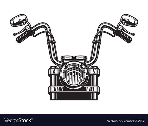 monochrome classic motorcycle front view concept vector image
