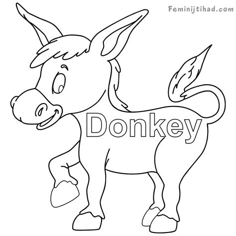 donkey coloring page  getdrawings