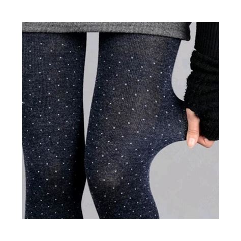 visnxgi women sparkling warm tights dot design thick soft cotton wool