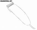 Draw Hair Clipper Drawingforall Carefully Blades Comb Teeth Shaving Head Long Small sketch template