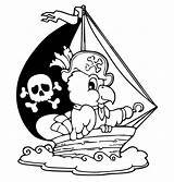Pirate Parrot Coloring Pages Ship Getcolorings Captain sketch template