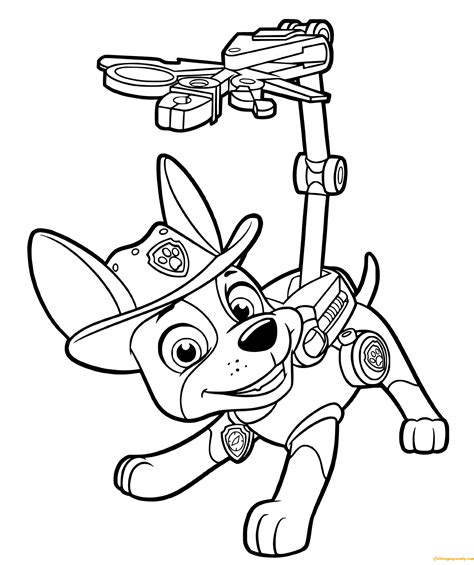 explore  exciting world  paw patrol  tracker coloring pages