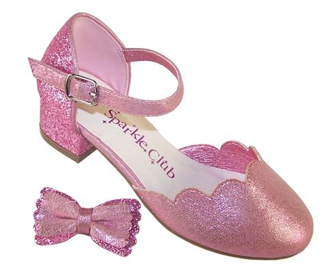 girls pink  heeled party sparkly shoes buy childrens shoes