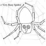 Spider Coloring Web Branch Between Tree Busy Working Very sketch template