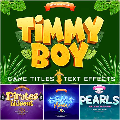 game titles text effects