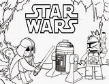Wars Star Coloring Pages Lego Vader Printable Darth R2 Kids sketch template