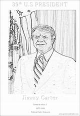 Carter Coloring Jimmy Sheet President Printable Kids 39th sketch template