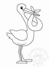 Stork Coloringpage sketch template