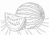 Watermelon Coloring Pages Printable Kids Cute Print Color Fruits Getdrawings Coloringtop sketch template