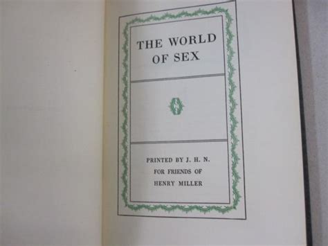 the world of sex par henry miller very good hardcover 1940 first