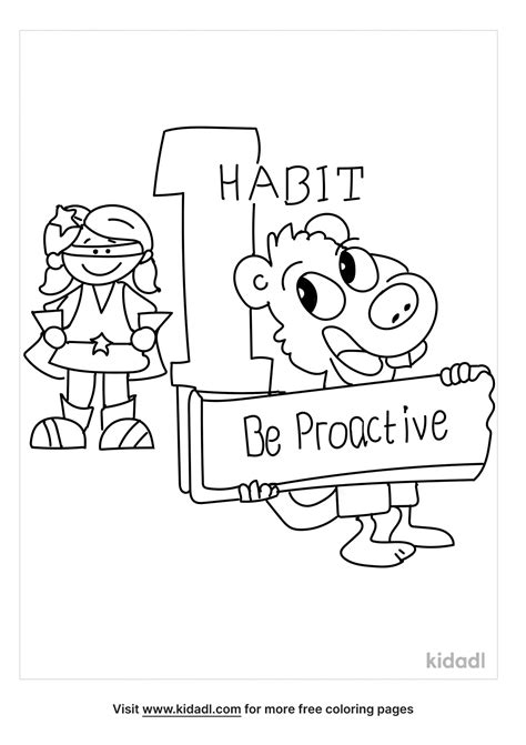proactive  habit hero coloring page coloring page printables