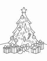 Tree Christmas Coloring Presents Pages Printable Drawing Print Cedar Color Drawings sketch template