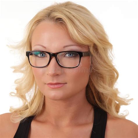 Blonde Woman Wearing Glasses Stock Image Image Of Corporate Girl