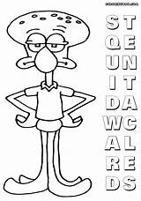 Squidward Coloring Pages Tentacles Colorings Print Happy sketch template