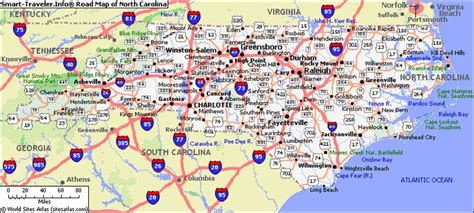List Cities Towns North Carolina Carolina Map Directory