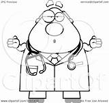Chubby Cartoon Veterinarian Doctor Male Clipart Angry Careless Shrugging Thoman Cory Outlined Coloring Vector Surprised 2021 Clipartof Royalty sketch template