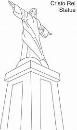 Cristo Rei Coloriage Monuments sketch template