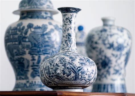blue  white porcelain vase vases ethan allen