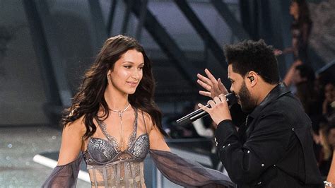 bella hadid shared a sweet moment with ex the weeknd at the victoria s
