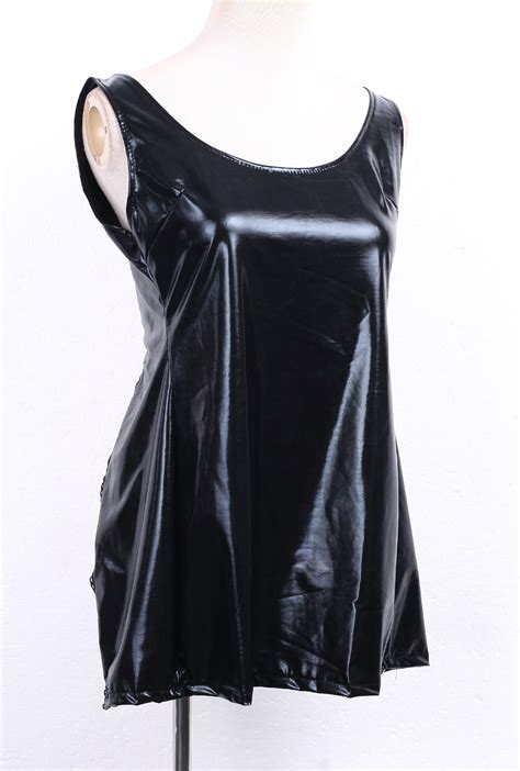 Sexy Dress Pvc Faux Leather Club Dress Bandage Mini Dresses Women Black