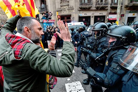 pictures catalans protest  arrest  ousted president  times