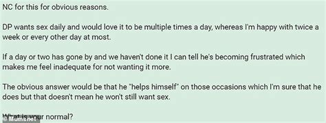 Woman Asks Whether It S Normal For Her Partner To Want Sex Multiple