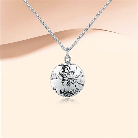 personalized custom photo engraved circle pendant necklace  sterling silver