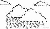 Coloring Cloud Pages Rain Printable Kids sketch template