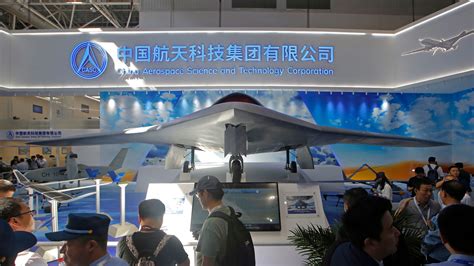 air show features sneak peak  chinas stealth combat drone years   rollout