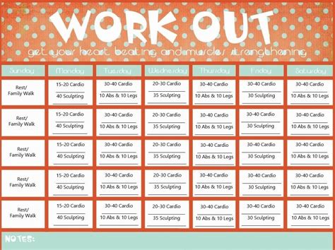 lovely printable workout calendar  printable calendar monthly